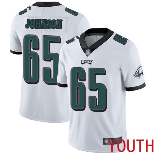 Youth Philadelphia Eagles #65 Lane Johnson White Vapor Untouchable NFL Jersey Limited Player Football